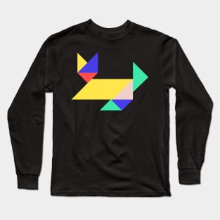 geometric cat Long Sleeve T-Shirt